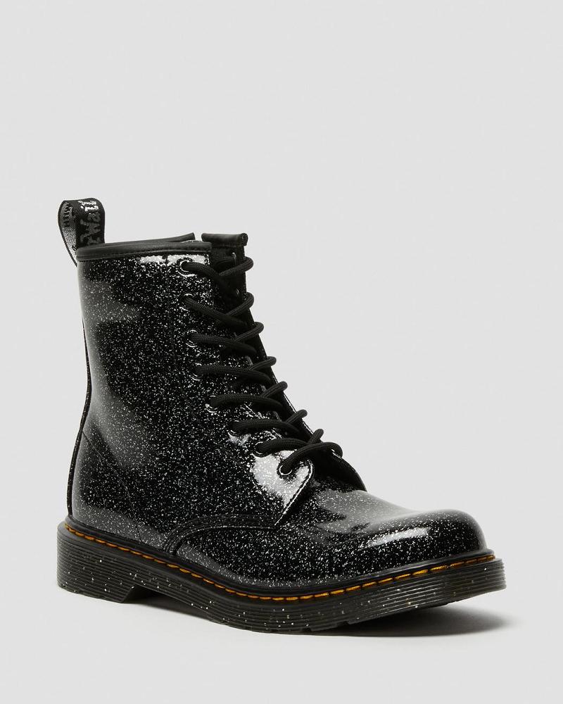 Botas con Cordones Dr Martens Youth 1460 Glitter Niños Negros | MX 118NWY